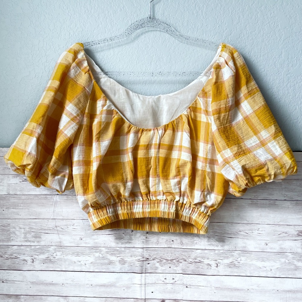 Mango | NWT Check Cotton Blouse Size XS - Picture 2 of 8